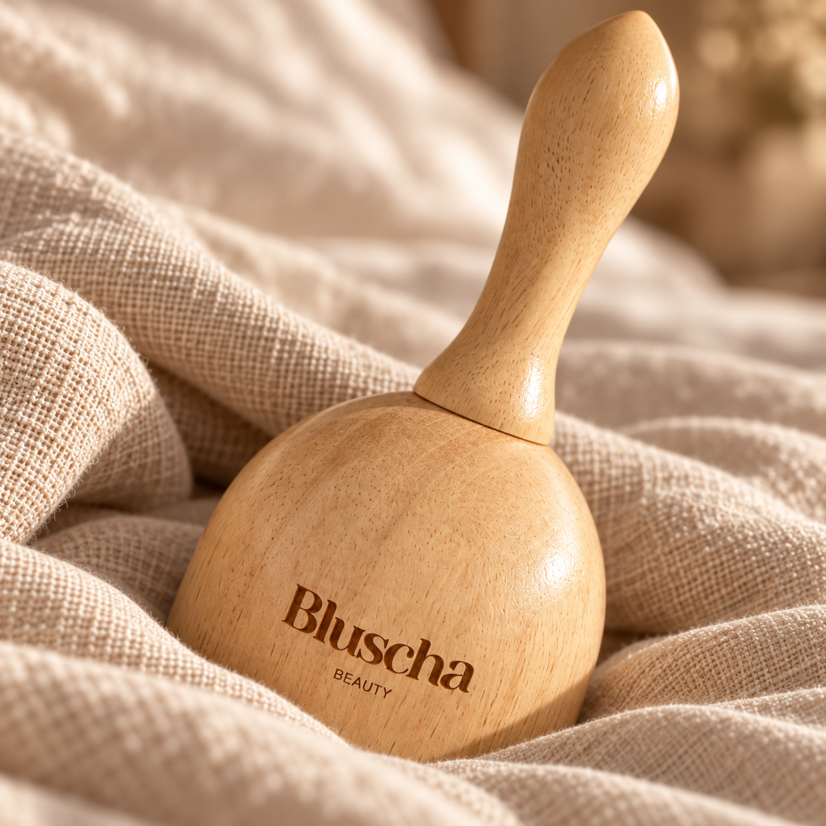 Bluscha massagecup op beige bed