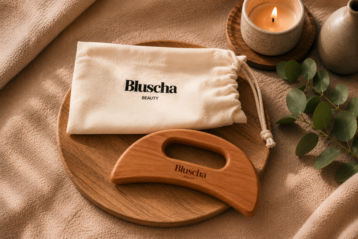Bluscha® Luxe Gua Sha Lichaamstool luxe spa-beeld