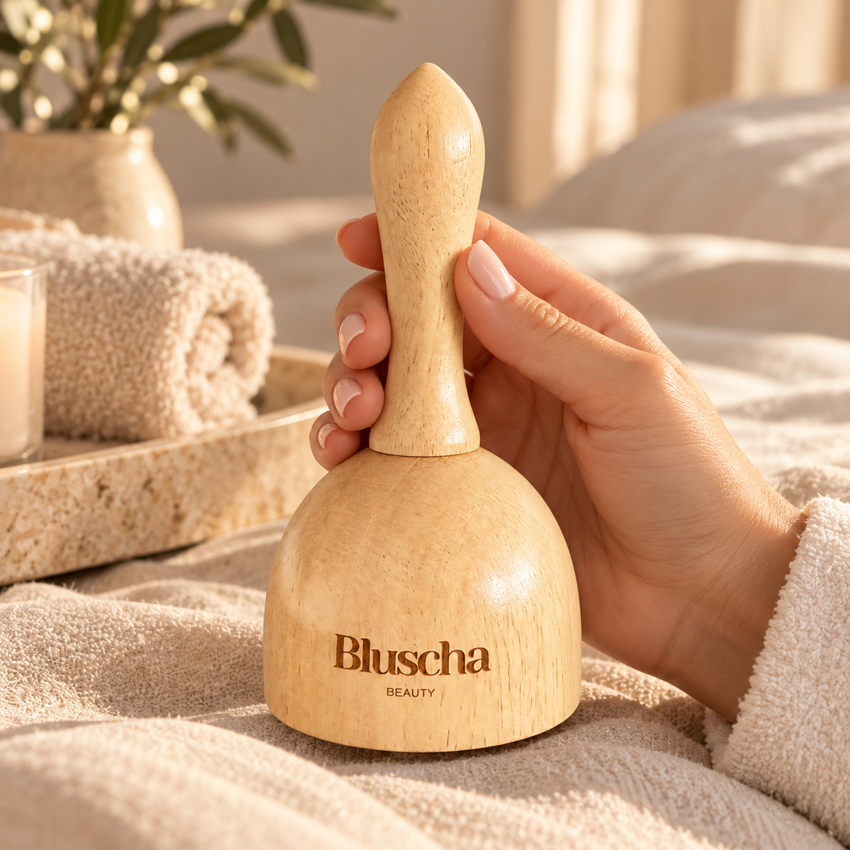 Bluscha massagecup in hand