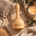 Bluscha houten massagecup spa flatlay