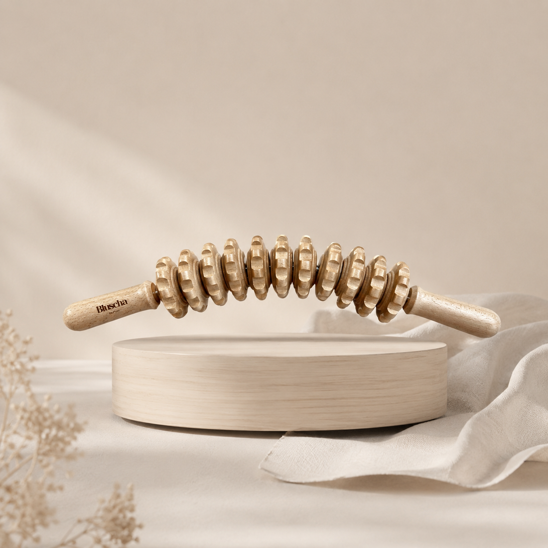 Bluscha® Premium Gebogen Houten Massage Roller