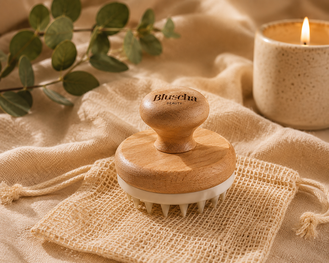 Bluscha® - Scalp Massager - Hoofdhuid Massage - Brush - Siliconen Haarborstel - Hoofdmassage - Scrub - Massage Borstel - Haar - Shampoo Brush - Haargroei - Anti Roos - Doorbloeding - Gezonder haar - Haarolie