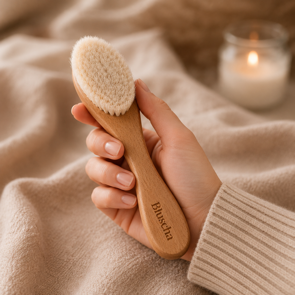 Bluscha Facial Brush in de hand