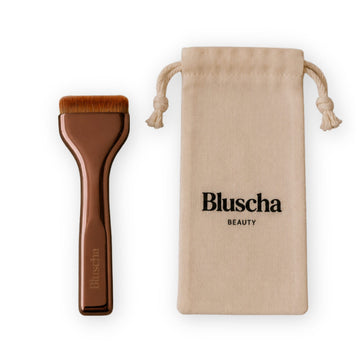 Bluscha Flat Foundation Brush brons met opbergzakje
