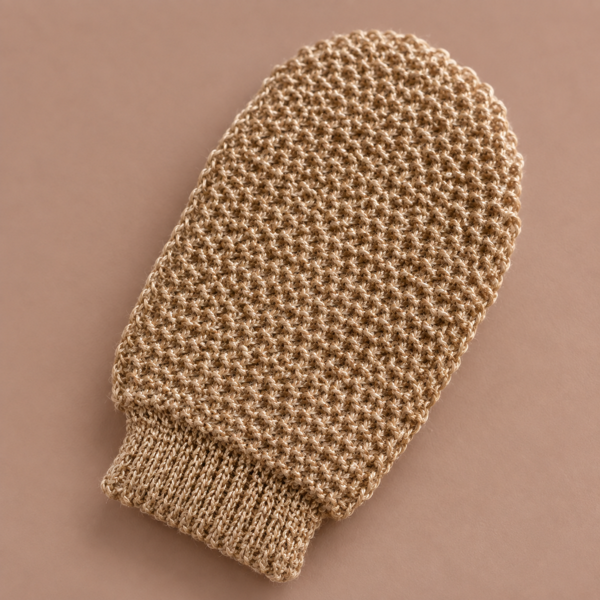 Bluscha Jute Scrub Handschoen close-up