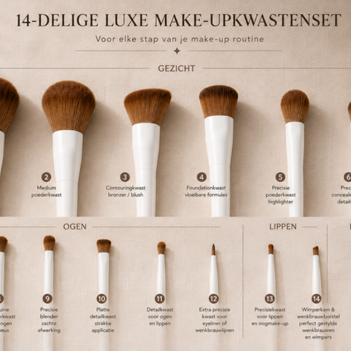 Bluscha® Luxe Make-Up Kwasten Set extra lifestylebeeld