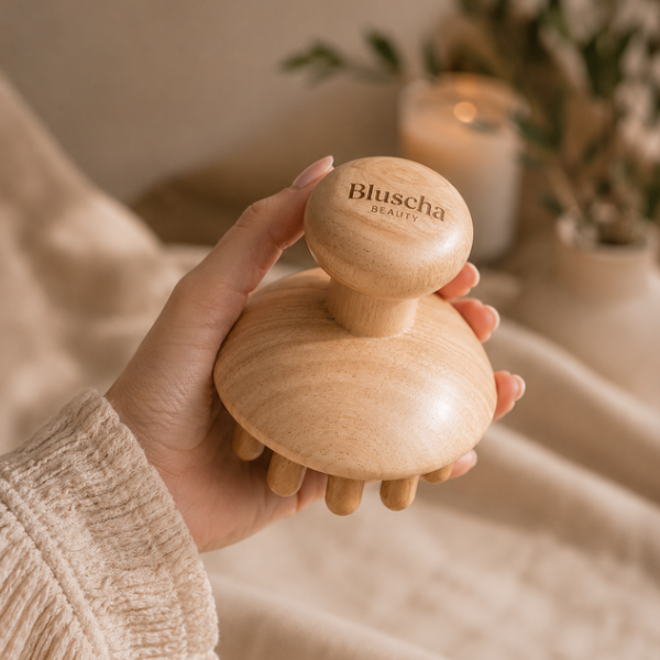 Bluscha® Premium Houten Massage Tool in de hand