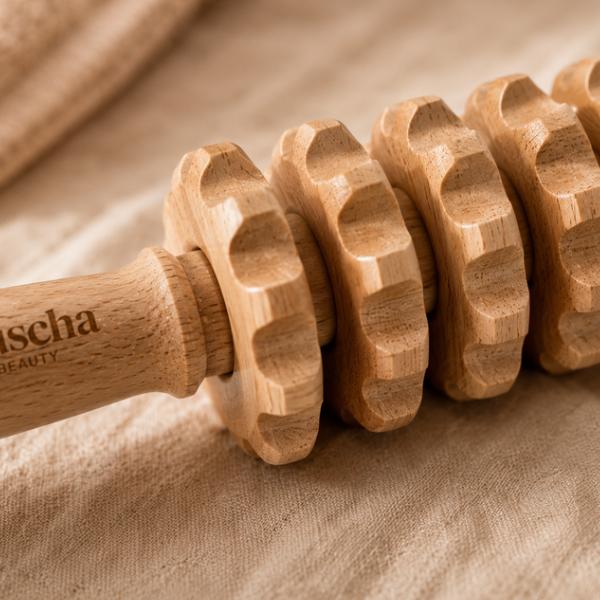 Bluscha® Premium Houten Massage Roller in de hand