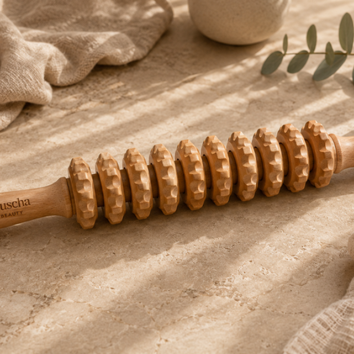 Bluscha® Premium Houten Massage Roller luxe setting