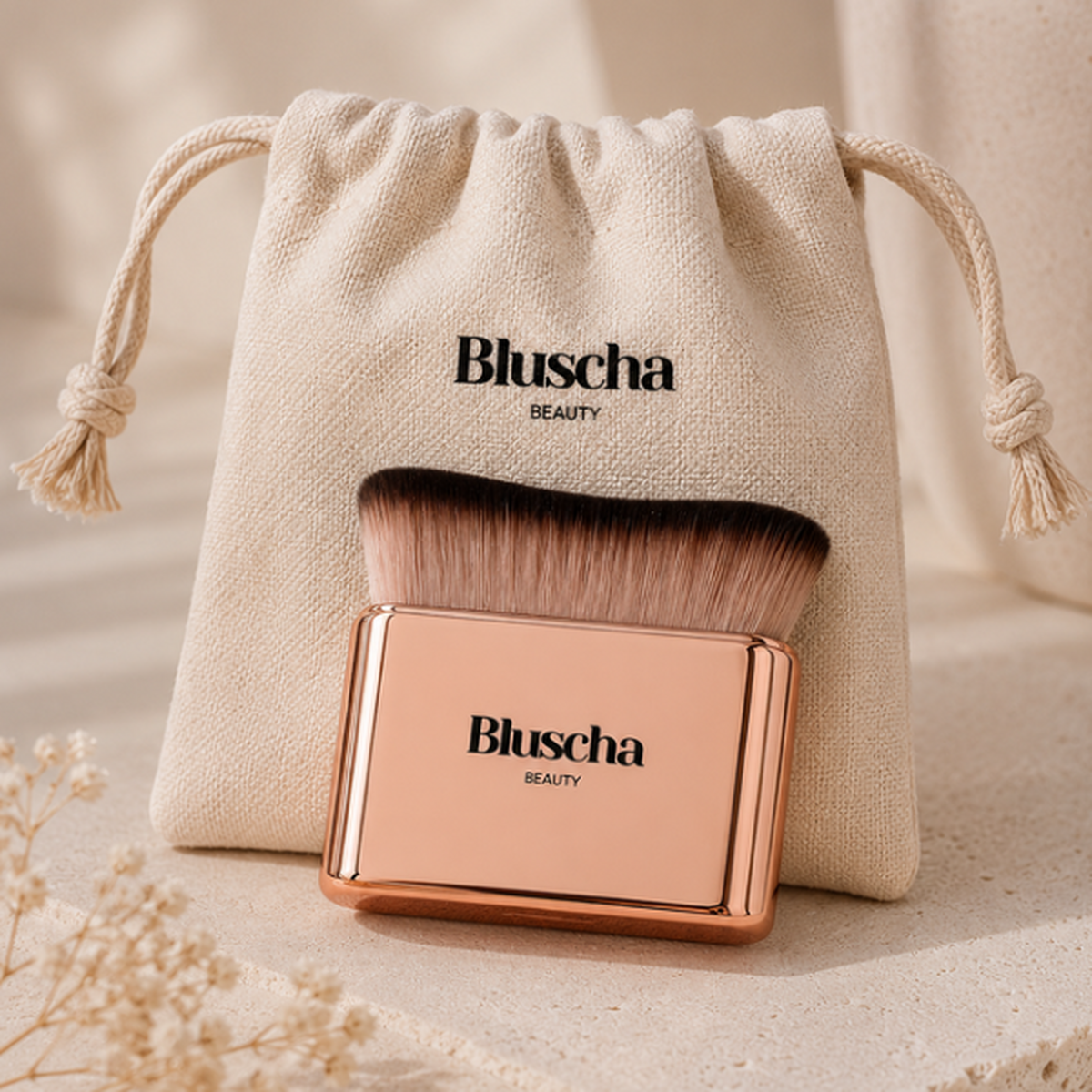Bluscha® Luxe Tanning Brush Rosé met opbergzakje