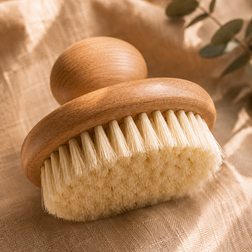 Bluscha® - Dry Brush - Droogborstel - Rond - Anti Cellulitis - 100% Natuurlijk - Dry Brushing - Massage - Huidverbetering - Droog Borstel