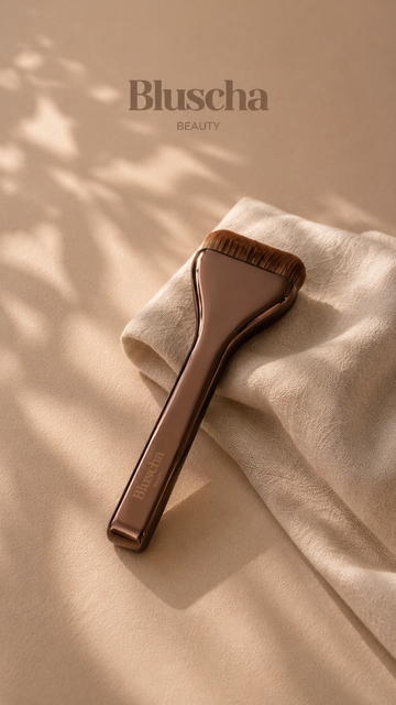 Bluscha® - Foundation Brush - Foundation Kwast - Make-up Kwast - Flat Foundation Brush - Liquid Foundation - Blending Brush - Brons - Bronze