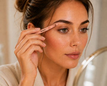 Bluscha® – Wenkbrauw Pincet – Epileerpincet voor Gezicht – Tweezers – Wenkbrauwen Epileren – Ontharen – Schuine Punt – RVS – Rosé Goud
