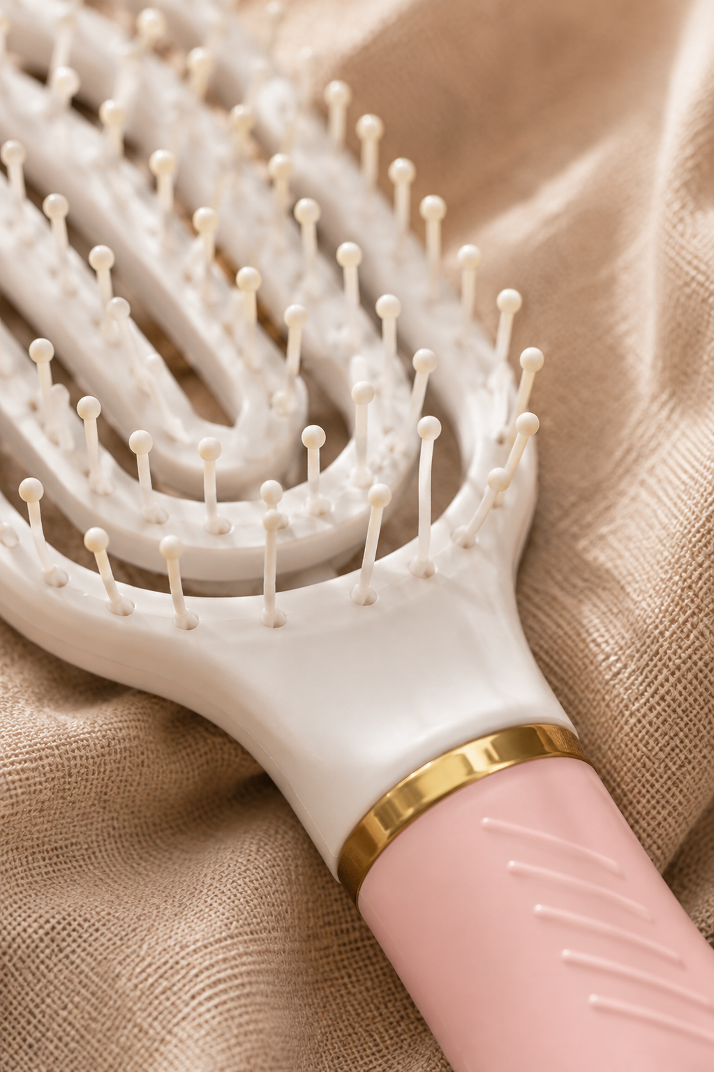 luscha® – Anti Klit Haarborstel – Detangling Brush – Krullenborstel – Ventilatieborstel – Föhnborstel – Lichtgewicht – Voor Nat & Droog Haar - Roze - Wit