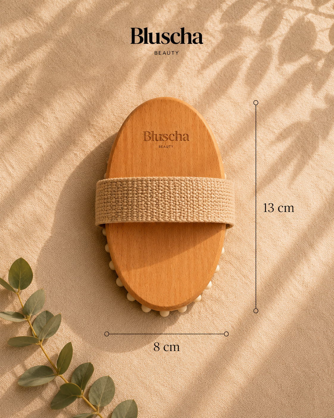 Bluscha® Massage Borstel Wit Anti Cellulitis afmetingen